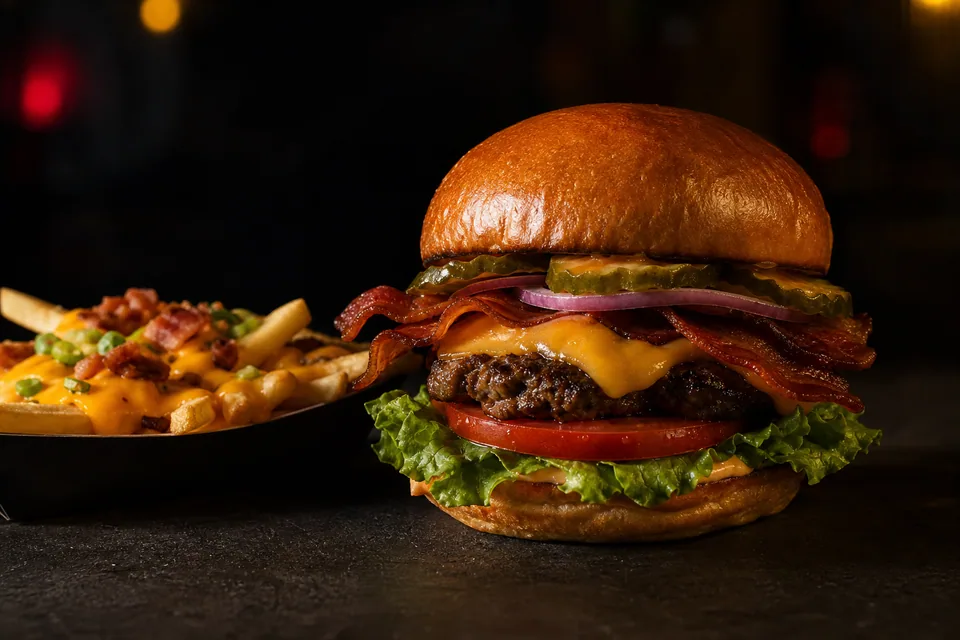 Hamburguesa premium con papas
